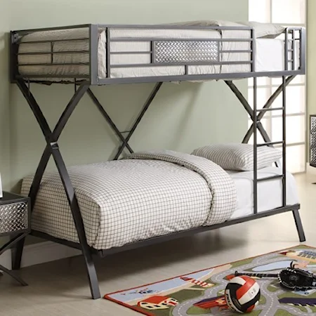 Contemporary Bunk Bed with Chrome Accents